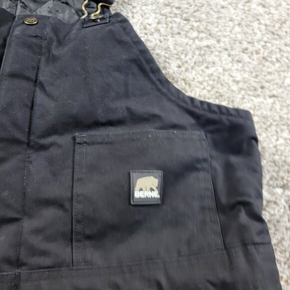 Berne Appare Insulated Bib Overalls Mens XL Black Workwear Double Knee - Picture 3 of 8